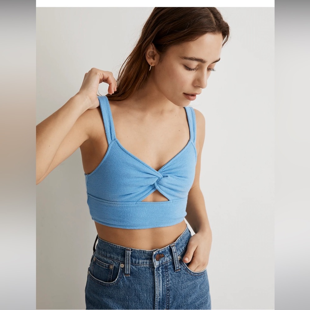 Madewell Cutout Knot Front Crop Top